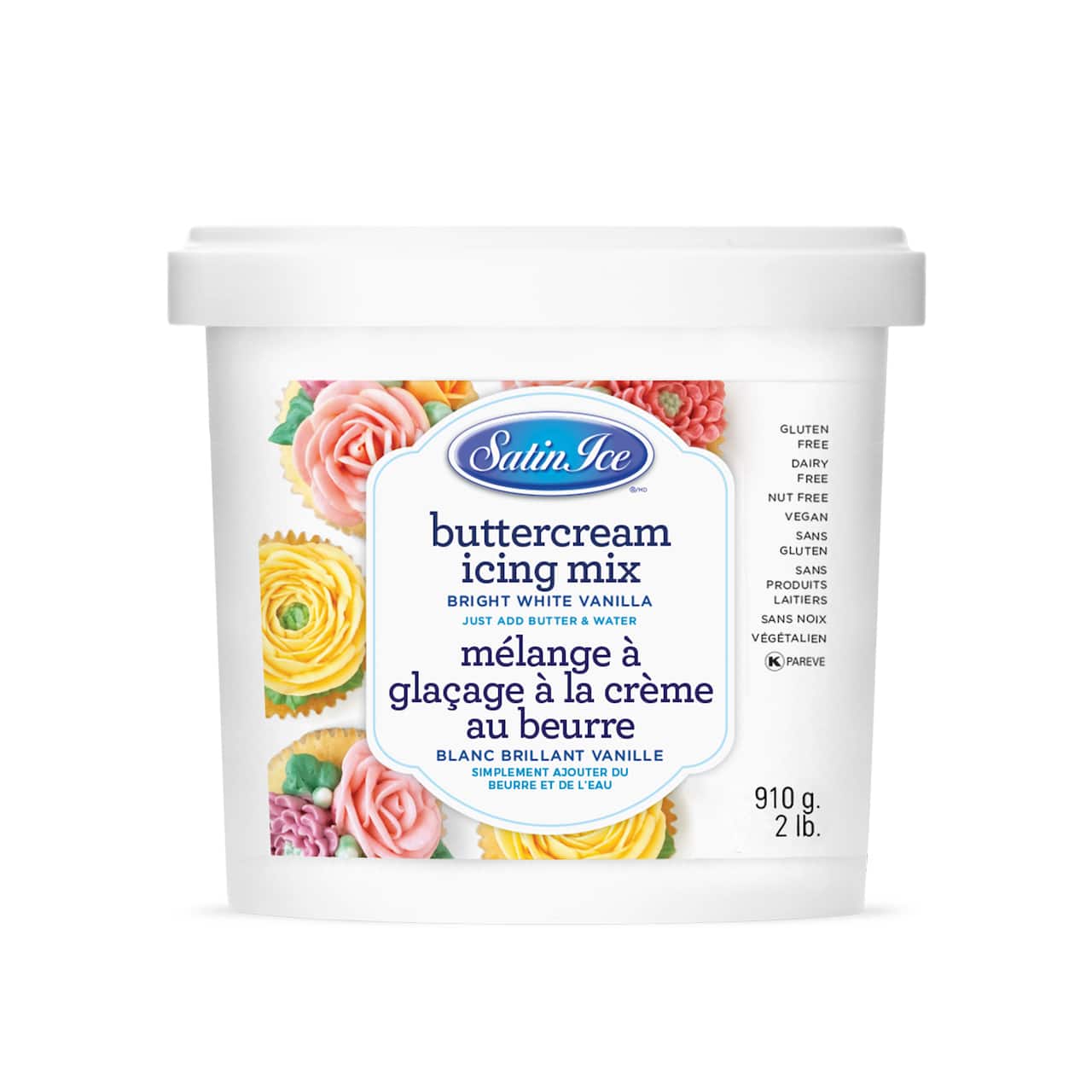 Satin Ice® Bright White Vanilla Buttercream Icing Mix, 2lb.
